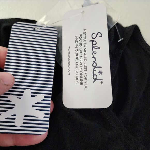 Splendid Black Cold Shoulder Wrap Dress women's Small Style # SD18210RT NWT - Picture 5 of 9